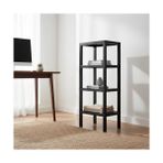 Storemax 4 Katlı Köşe Rafı | Banyo, Mutfak ve Kiler Için Yer Tasarruflu Organizer | Çok Amaçlı Plastik Raf | 4 Farklı Renk Seçeneği (38X29X100CM) (Siyah) - Ahşap