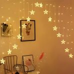 Storemax 4 Metre LED Işık 14'lü Çapraz Yıldız Işık Zinciri Dekoratif Fişli Aydınlatma Ev Dekorasyonu Süsleme Salon Oda Merdiven Balkon İçin Yılbaşı Eğlence Doğum Günlerine Özel Aydınlatma