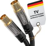 Storemax – 4K Kablosu, Koaksiyel Kablolar – 2m – ve Analog Tv Için Tv Kablosu, Metal Konnektörler – 0,5-20M Arasında Mevcut (Fişten Dişi Uca, Dvb-C/dvb-T/dvb-S Için, Siyah) - Ahşap