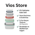 Storemax 6’lı Saklama Kabı Seti – Hava Geçirmez, Sızdırmaz, Buzdolabı ve Mutfak Düzeni Için Plastik Kaplar - 0,33 - 0 Siyah