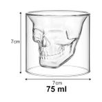 Storemax 75 ml 7x7 cm Çift Katmanlı Dayanıklı Şeffaf Kafatası Kurukafa Cam Bardak – Kristal Görünümlü Espresso, Kahve, Içki, Viski, Tequila, Votka, Şarap ve Kupası – Parti & Hediye Için Ideal - 1 Adet - 0 - 499 ml