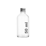 Storemax Afracam 50 cc Gümüş Metal Kapaklı Hediyelik Shot Şişesi 50 ml Kolonya Koku Süs Küçük Şeffaf Cam Şişe 6 Adet - Kestane Akaju