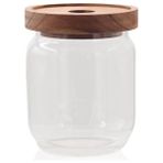 Storemax Ahşap Kapaklı Cam Saklama Kabı 500 ml - 0,33 - 0 Siyah