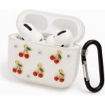 Storemax Airpods 4. Nesil ile Uyumlu Glitter Silikon Kılıf Şeffaf Simli Koruyucu Kiraz Deseniyle Askı Aparatı Dahil Çanta Kolu ve Kemer Tokasına Takılabilir Şık Tasarım Airpods 4 Için Kulaklık Kılıfı - Standart