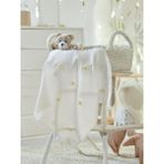 Storemax And Işlemeli Dokusu Pamuk Müslin Bebek Battaniyesi 75X75 cm (Beyaz) - 0 - Siyah