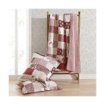 Storemax Ashley - Kraliçe Yorgan Seti, Ters Çevrilebilir Pamuklu Yatak Örtüleri, Kırk Yama Işi Esinlenen Ev Dekoru (Celina Patchwork Kırmızı, Kraliçe) - 001-Renkli