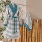 Storemax Bambu Bamboo Bornoz Seti Petrol S/m