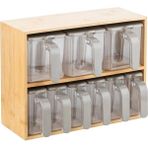 Storemax Bambu Standlı 9'lu Baharatlık Seti Takımı Kaşıklı 19 Parça Pratik Saklama Kabı - 0 - 249 ml