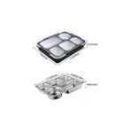 Storemax Bento 1600ML Lunchbox Tek Katlı 5 Bölmeli Çelik Sefer Tası Yemek Kutusu (Açık Yeşil) - 0 - 249 ml