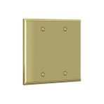 Storemax Boş Cihaz Metal Duvar Plakası, Paslanmaz Çelik Korozyona Dayanıklı, Boyut 2-Gang 4.5" x 4.5", Paslanmaz Çelik 201, 7702-PB, Parlak Pirinç, Altın - 1 Adet - Ahşap