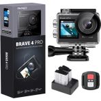 Storemax Br 4 Pro Aksiyon Kamerası 4K Su Geçirmez Su Altı Kamerası 40 M - Ultra Hd 20MP 170° Geniş Açılı Wifi Spor Kamerası Çift Ekran, Dokunmatik Ekran, 5x Yakınlaştırma ve Montaj Setleri - Ahşap