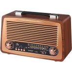 Storemax Büyük Boy Retro Radyo Taşınabilir Bluetooth Speaker ve Hoparlör Klasik Antika Tarzı Iç ve Dış Mekan Multiband USB Girişli Dekoratif Klasik Radyo 30,5X18X11,5 cm 3299BT (Koyu Kahverengi) - Altın