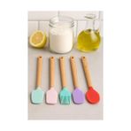 Storemax Büyük Boy Silikon Hamur Matı ile Birlikte Ahşap Saplı 5"li Spatula Seti Kolay Kullanım - 0 - 249 ml