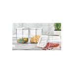 STOREMAX bystoreby Ahmet 3 Lü 1000 Ml Kare Saklama Kabı, Beyaz NewDesing 646268