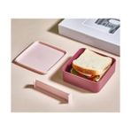 Storemax Çift Katmanlı Bento Öğle Yemeği Kutusu – 1200 ml – Mikrodalgaya Uygun, Sızdırmaz & Taşınabilir – Kaşık & Çatal Dahil – 14X14X10 cm – Bpa Içermez (Mürdüm) - 0 - 249 ml