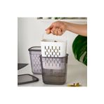 STOREMAX cmllashop 1045 Süzgeçli Turşuluk Zeytinlik Çok Amaçlı Dikdörtgen Saklama Kabı - 2 Lt Füme