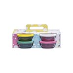 STOREMAX cmllashop Cam Saklama Kabı Seti, 4 Parça, Asortili Çok Renkli Plastik Kapakli, 310 cc 542093