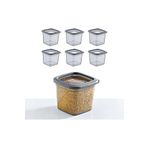 STOREMAX daiviolastore 6'Lı Set Skali Kare Saklama Kabı Antrasit 740 ML - ANTRASİT, Çok Amaçlı saklama