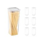 STOREMAX daiviolastore 6'Lı Set Skali Kare Saklama Kabı Beyaz 2140 ML DLStore 990396