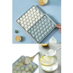 STOREMAX daiviolastore Pumo Mavi 33 Bölmeli Kapaklı Küre Buz Kalıbı Dondurma Kalıbı Buz Saklama Kabı