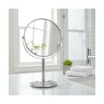 Storemax Deconox Paslanmaz Çelik Ayaklı Çift Taraflı Makyaj ve Tıraş Aynası (16 Cm) | 1 Tarafı Büyüteçli (5 Kat) | Büyük Boy, Siyah ve Gümüş Renk Seçenekleri (Gümüş) - --