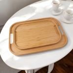Storemax Dikdörtgen Bambu Servis Tepsisi, 2'li Set, 33X22 cm ve 40X28 cm | Dikdörtgen Bambu Tepsi - Standart