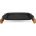 Storemax Döküm Grill Tepsi, Yüzeyli, Metal Kulplu, Ahşap, 31X42CM - -- - 000-Siyah