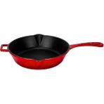 Storemax Döküm Yuvarlak Kızartma Tavası Döküm Demir Yekpare Saplı. ÇAP(Ø)24CM - Kırmızı