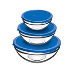 STOREMAX ELZ Chefs Kapaklı Cam Saklama Kabı Mavi 3'lü Set, 97314Z00 FRNTR 1127478