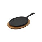 STOREMAX ELZ Fajita Tavası ve Ahşap Altlığı, 17x23 cm, Saplı, Oval FRNTR 1127478