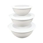 STOREMAX ELZ Home 3’lü Yuvarlak Kapaklı Plastik Saklama Kabı Seti – 3L, 2L, 1L – Mikrodalga ve Buzdo