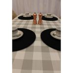 Storemax Gri Renk Kare Desenli Full Akrilik Dokuma Masa Örtüsü 150X220 cm - 0 - Siyah