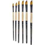 Storemax Habico 6'lı Sentetik Akrilik Fırça Seti, Karışık Renkli, Yağlı Boya Için, 15 cm Sap Uzunluğu, 2.5 mm Fırça Genişliği, Standart Boy - -- - Option-1