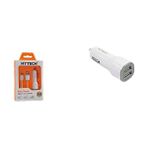 Storemax HY-X46 Type-C Kablolu 3.4A Hızlı Şarj 2 USB Beyaz Araç Şarj Cihazı - Ahşap