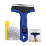 Storemax Ilet Kazıyıcı, 10 cm Uzunluğunda 10 Ekstra Metal Bıçaklı, Yapıştırıcı, Boya, Sızdırmazlık Malzemesi ve Çıkartma Temizleme Için, Cam,, Zemin Temizliğinde Kullanım - Ahşap