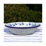 Storemax Inci Emaye Kase, Çukur Tabak, Çorba Kasesi, Yemek Tabağı 20 cm (Mavi-Gül Motifli) - 1 Adet - 0 - 499 ml
