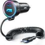 Storemax JR-CL07 3'ü 1 Arada Kablolu Hızlı Araç Şarj Cihazı 55W Tip-C Kablosu ile 1.5m - Siyah | 12 Ay Garanti - Ahşap