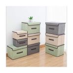 Storemax Kapaklı Saklama Kutuları, Premium Kumaş Malzeme ile Dayanıklı ve Hafif, Büyük Boy Depolama Çözümü, Ev ve Ofis Organizasyonu Için Ideal, Storage Box ile Uyumlu - 001-Renkli