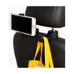 Storemax Koltuk Arkası Telefon Tutucu ve Araç Askılığı – 360° Dönebilen Ayarlı Headrest Mount – Araç Içi Tablet/telefon Tutucu + Çanta Askısı – Uyumlu - Option-1 - 000-Siyah