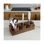 Storemax Kosova Wicker Serisi 3'lü Hasır Örme Kaşıklık & Düzenleyici - 0 - 249 ml
