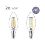Storemax LED 40W B35 LED Mum Filament Ampul, 2700K Beyaz Işık, E14 Ince Duy, Dim Edilmez, 2'li Ekopaket - 1 - 10 W - Amber