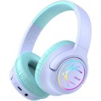Storemax LED Işıklı Güvenli Ses Sınırlı 45 Saat Oynatma Süreli Bluetooth Çocuk Kulaklığı Lila - Ahşap