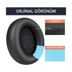Storemax Life Için Q30 Q30BT ve Q35 ile Uyumlu Deri Kulaklık Pedi Hafızalı Yüksek Kaliteli Materyal Kulaklık Süngeri - Ahşap