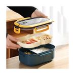 Storemax Lunch Box Tek Katlı 1200 ml 2x3 Bölmeli Sefer Tası – Çatal Kaşık Bıçak Dahil Bpa’sız Plastik Hava Kilitli Beslenme Kabı Kutusu – Renkli Bento Yemek Kabı Karışık Renk - 0 - 249 ml