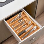 Storemax M9263-55 Ölçü Ayarlı 5-7 Bölmeli Bambu Kaşıklık - Çekmece Içi Tezgah Üstü Kaşıklık Organizer - 01P-Pembe