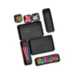 Storemax Madesmart Çekmece Organizasyonu Için 8 Parçalı Kilitli Bin Paketi, Plastik Kilitli Önemsiz Çekmece Organizatör Tepsisi, Granit - 1 cm - Pembe