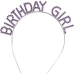 Storemax Mor Renk Kristal Taşlı Parlak Birthday Girl Yazılı Taç 16 x 17 cm