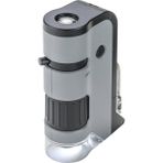 Storemax MP-250 Microflip 100-250X LED Işıklı Cep Mikroskobu Akıllı Telefon Digiscoping Adaptör Klipsli, Gri - Beyaz