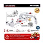 Storemax Mutfak Lavabosu Kurşunsuz Musluk - Durasteel 20,32 cm Merkezi Duvara Monte Ticari Mutfak Lavabo Bataryası 15,24 cm Döner Ağızlı - Nsf Sertifikalı - Çift Kollu Tutacaklar - Pirinç Yapılı ve Krom Cilalı - Ahşap