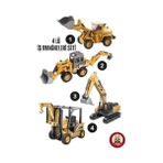Storemax Oyuncak Kutulu Metal Başlıklı Iş Makinaları Seti Kepçe Bulldozer Forklift 4 Ü 1 Arada Set Sürtmeli 1:70 Ölçek Full Metal Başlık Rc Iş Makinası Setleri